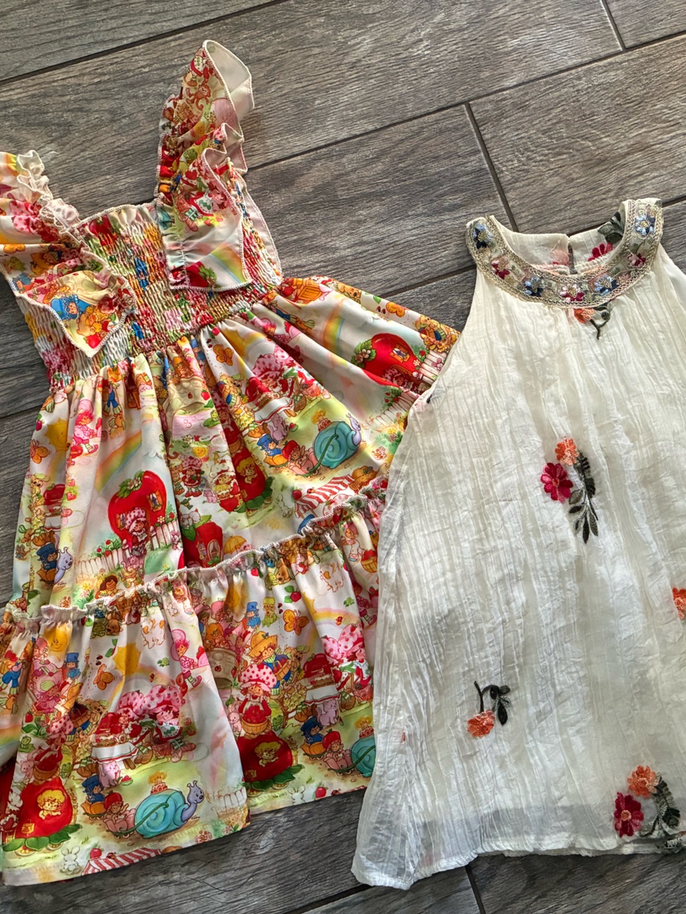 Girls Dress Bundle Strawberry Shortcake & Embroidered Dress